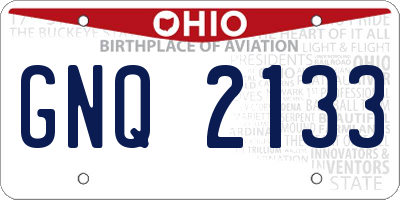OH license plate GNQ2133