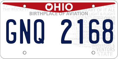 OH license plate GNQ2168