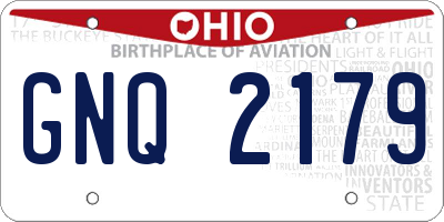 OH license plate GNQ2179