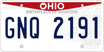 OH license plate GNQ2191