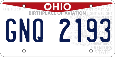 OH license plate GNQ2193