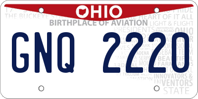 OH license plate GNQ2220