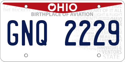OH license plate GNQ2229