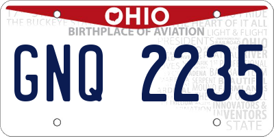 OH license plate GNQ2235