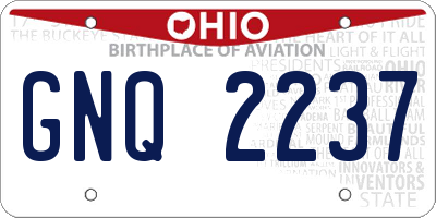 OH license plate GNQ2237