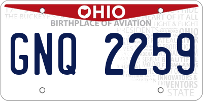 OH license plate GNQ2259