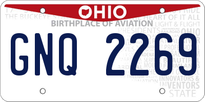 OH license plate GNQ2269