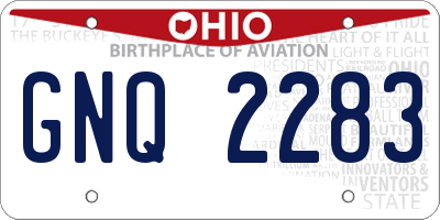 OH license plate GNQ2283