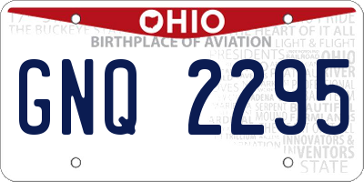 OH license plate GNQ2295