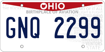 OH license plate GNQ2299