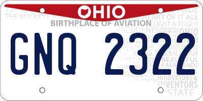 OH license plate GNQ2322