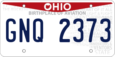 OH license plate GNQ2373