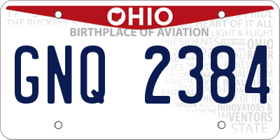 OH license plate GNQ2384