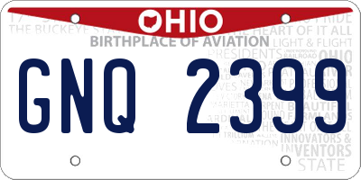 OH license plate GNQ2399