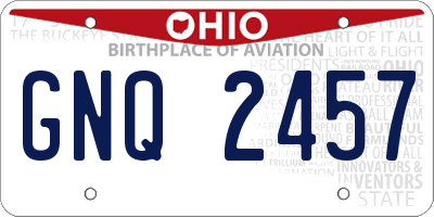 OH license plate GNQ2457