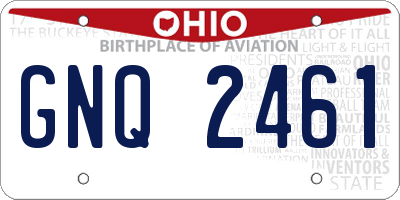 OH license plate GNQ2461