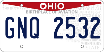 OH license plate GNQ2532