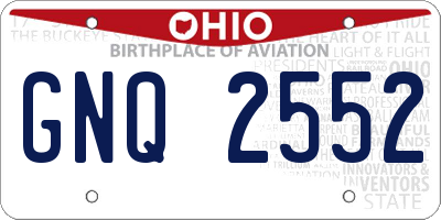 OH license plate GNQ2552