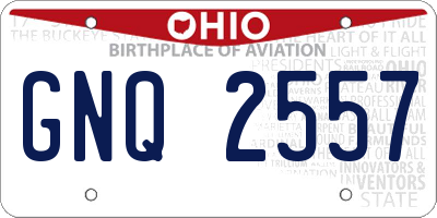 OH license plate GNQ2557