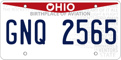 OH license plate GNQ2565