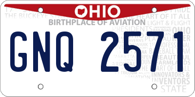 OH license plate GNQ2571