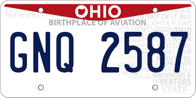 OH license plate GNQ2587