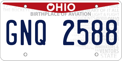 OH license plate GNQ2588