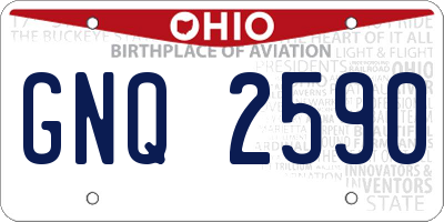 OH license plate GNQ2590