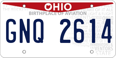 OH license plate GNQ2614