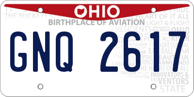 OH license plate GNQ2617