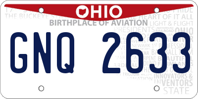 OH license plate GNQ2633