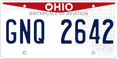 OH license plate GNQ2642