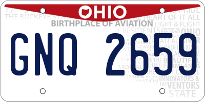 OH license plate GNQ2659