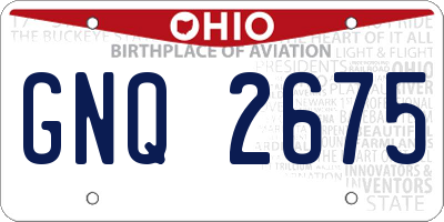 OH license plate GNQ2675