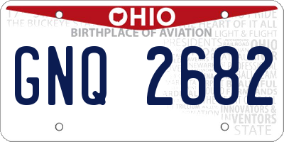 OH license plate GNQ2682