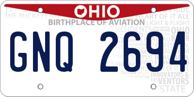 OH license plate GNQ2694