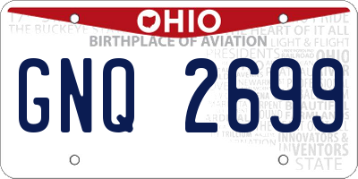 OH license plate GNQ2699