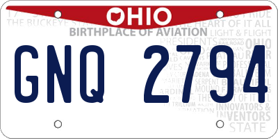 OH license plate GNQ2794