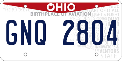 OH license plate GNQ2804