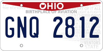 OH license plate GNQ2812