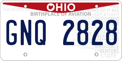 OH license plate GNQ2828
