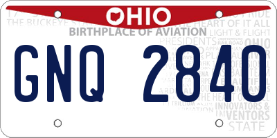 OH license plate GNQ2840
