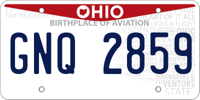 OH license plate GNQ2859
