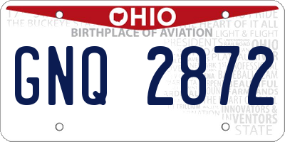 OH license plate GNQ2872