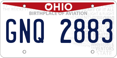 OH license plate GNQ2883