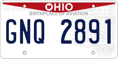 OH license plate GNQ2891