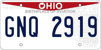 OH license plate GNQ2919