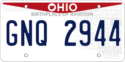OH license plate GNQ2944