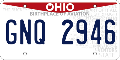OH license plate GNQ2946