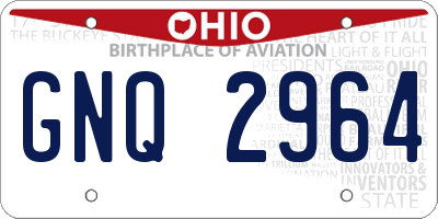 OH license plate GNQ2964